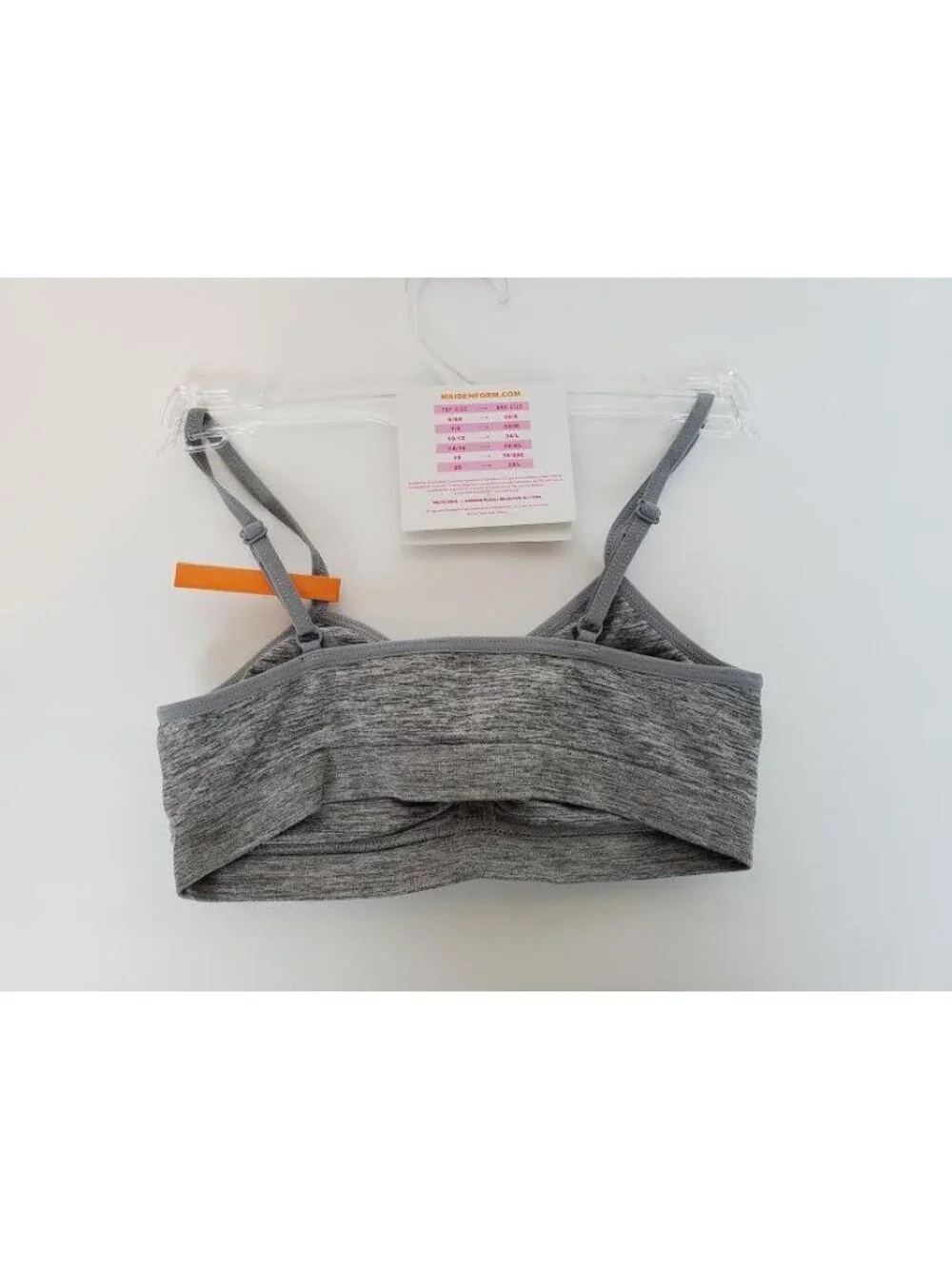 Maidenform Girl Heather Gray Basic Adjustable Strap Training Bra Size Small